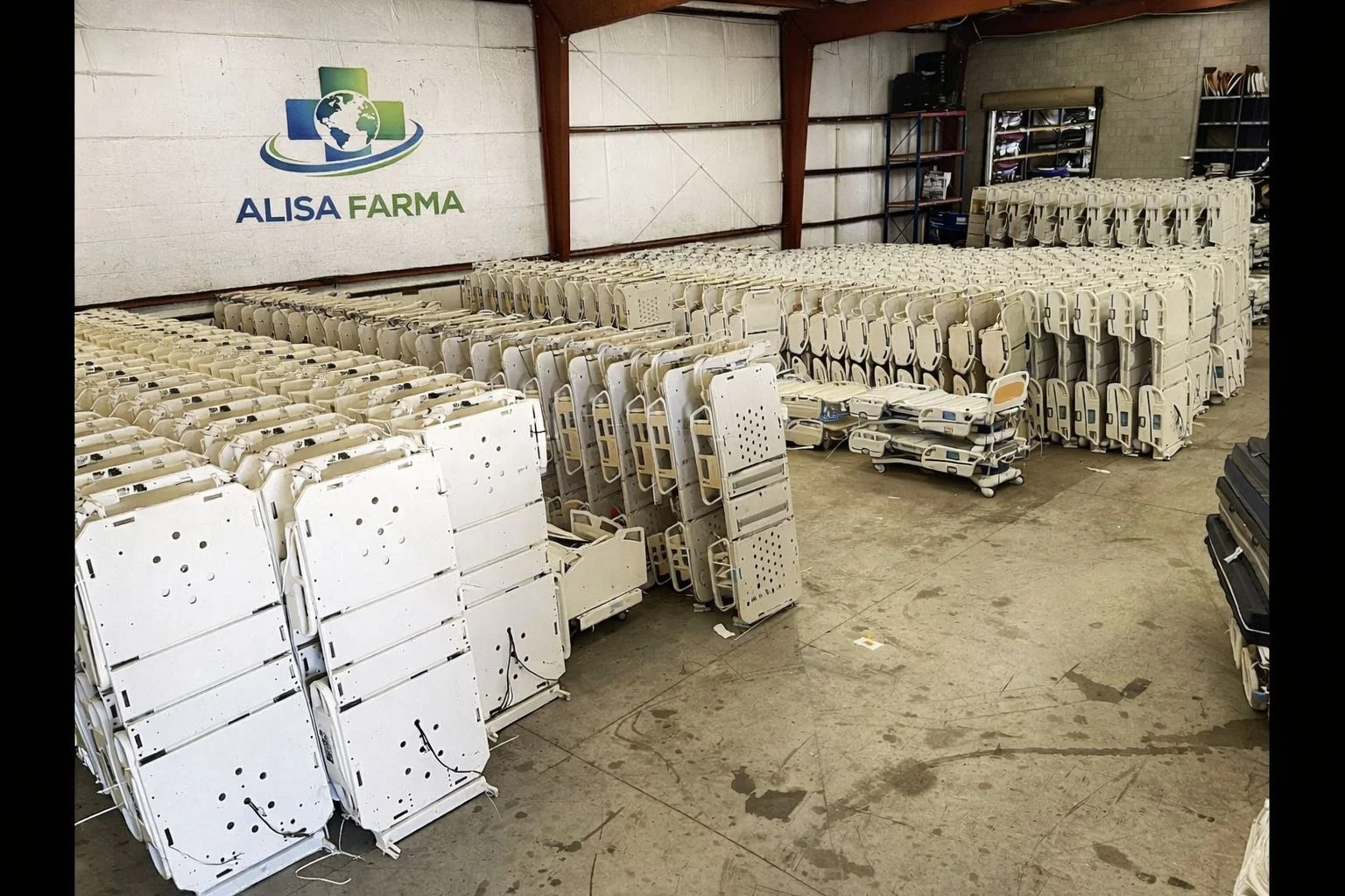 ALISA FARMA warehouse with hospital beds